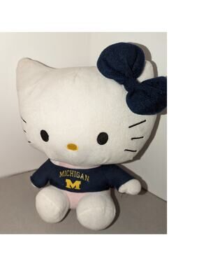 Vintage Hello Kitty Michigan Wolverines Plush Rare